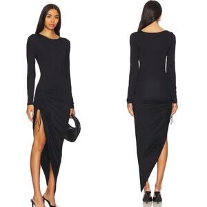 NWT OW Collection Black Long Sleeve Asymmetrical Dress Sz Large MSRP $220